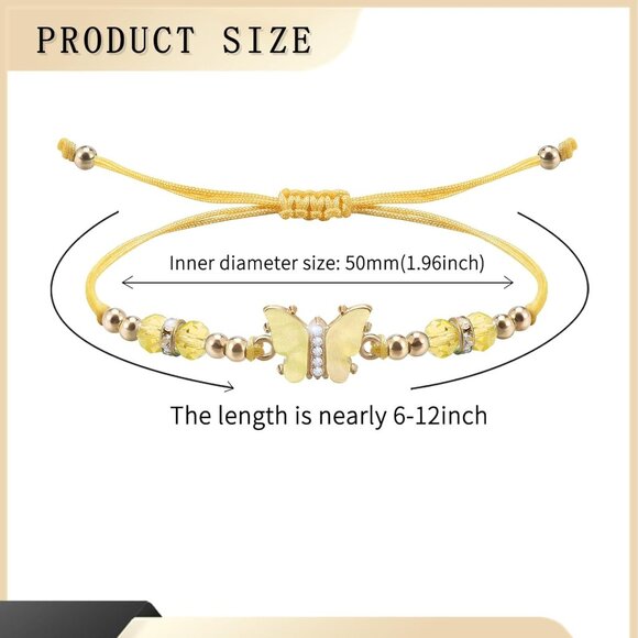Vibrant Adjustable Butterfly Bracelets - 10-Piece Rhinestone Set for All Ages - Picture 2 of 7